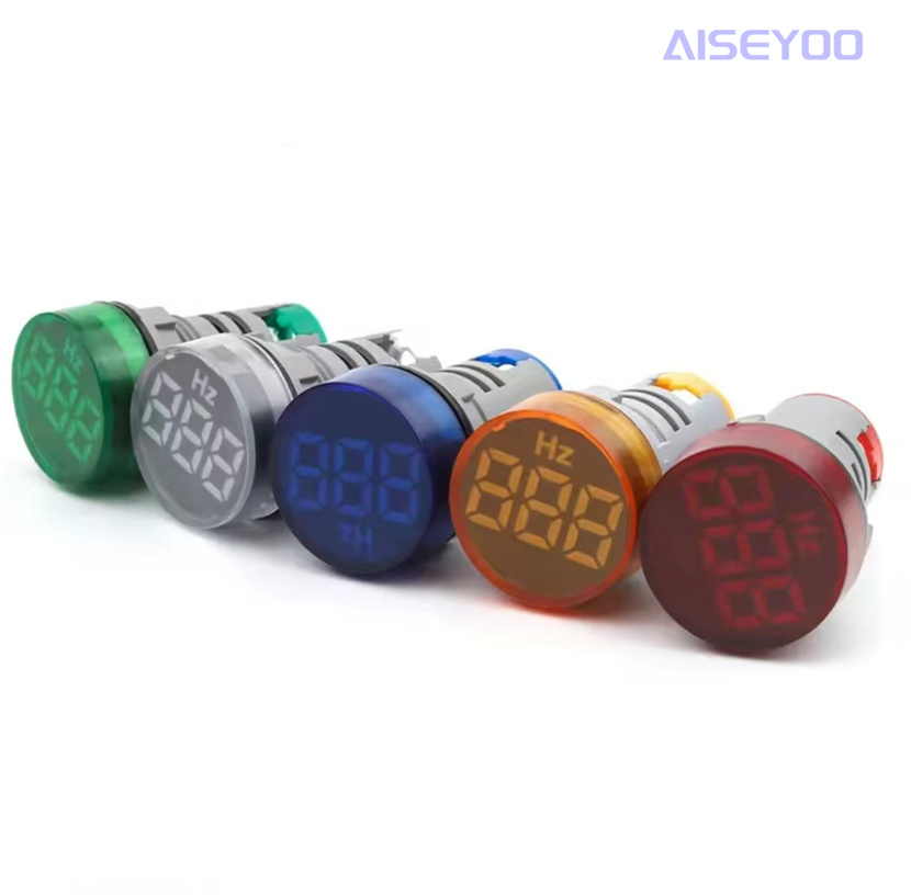 AD101-22HZ通用型工频频率信号指示灯22mm数显赫兹表led圆形指示灯 圆型数码管 高亮指示灯信号灯