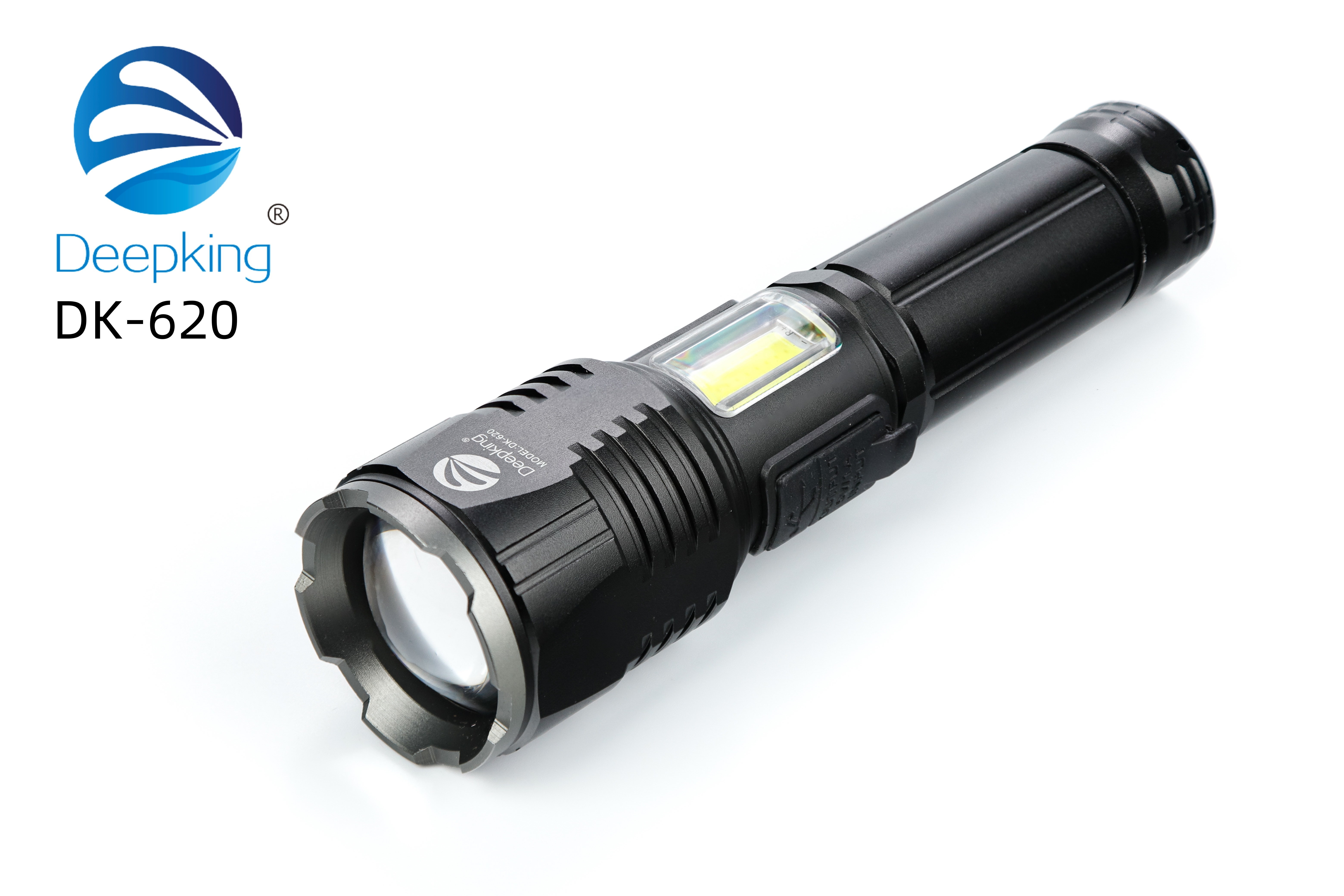 DeepKing Cross-border DK-620 Ultra-bright metal high-intensity rechargeable flashlight, long-range mini Prime, home and outdoor waterproof Lithium battery with long battery life