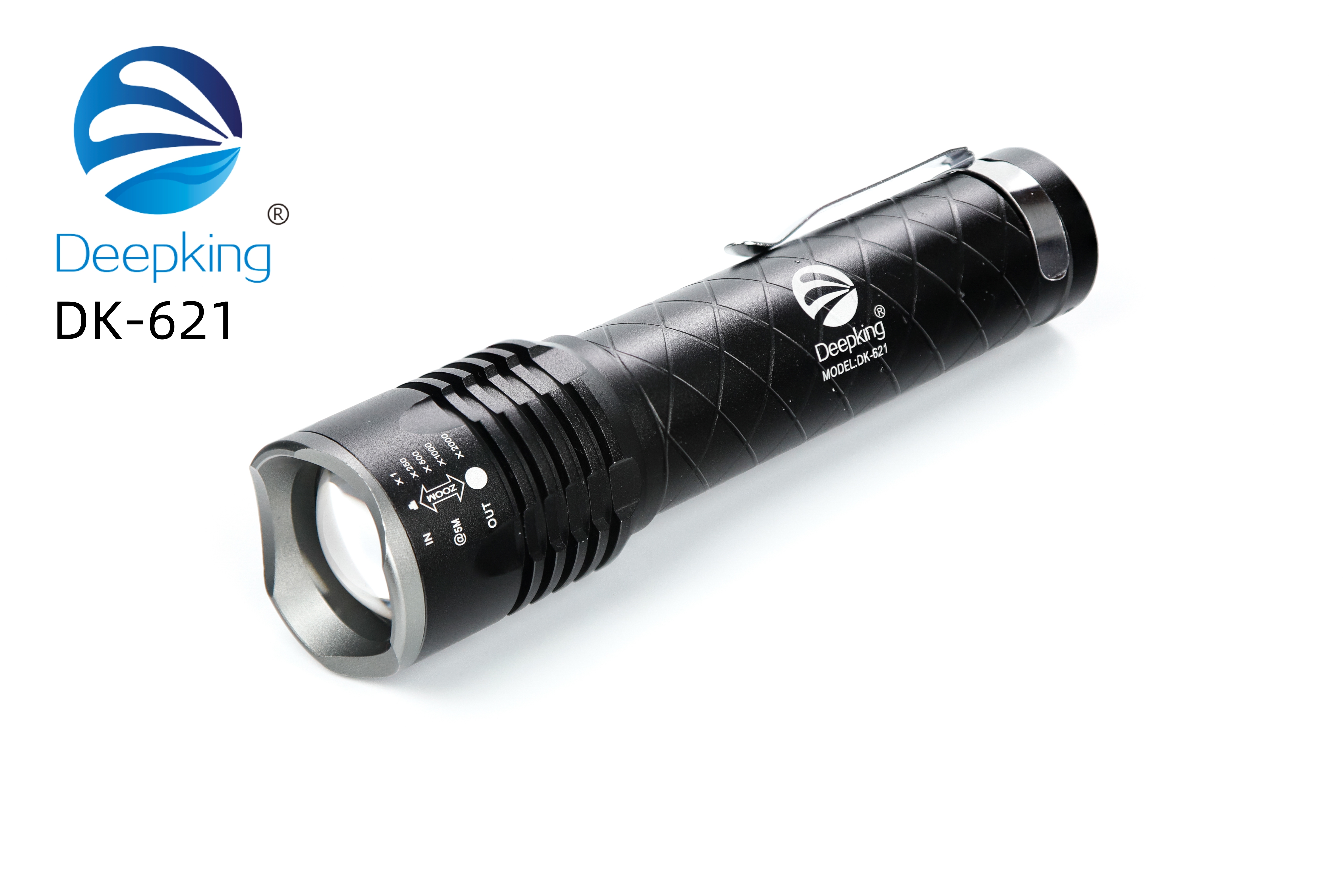 DeepKing Cross-border DK-621 Ultra-bright metal high-intensity rechargeable flashlight, long-range mini Prime, home outdoor waterproof Lithium battery, long battery life