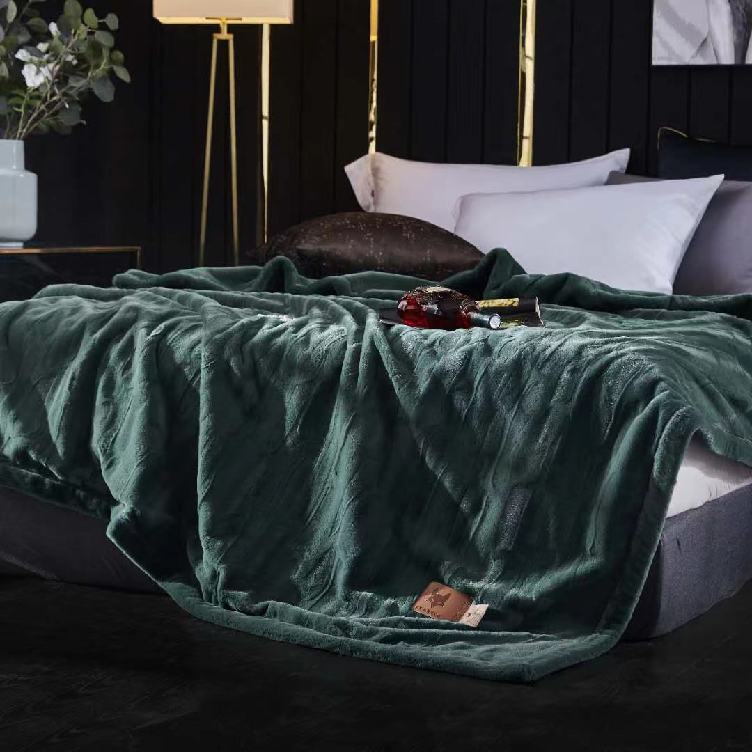 New 2025 fur blanket, solid color embossed blanket, Raschel blanket, water ripple blanket, gift single person blanket, 2.6 pic 10