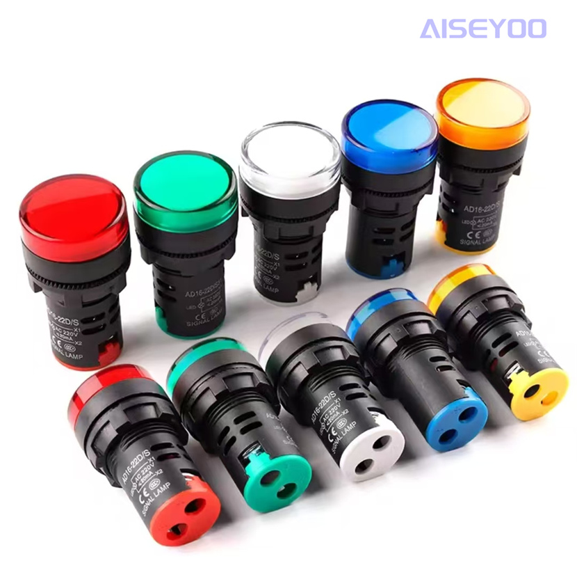 LED电源指示灯AD16-22 12V/24V/36V/110V/220V/380V配电箱交直流信号灯红绿黄蓝白22MM