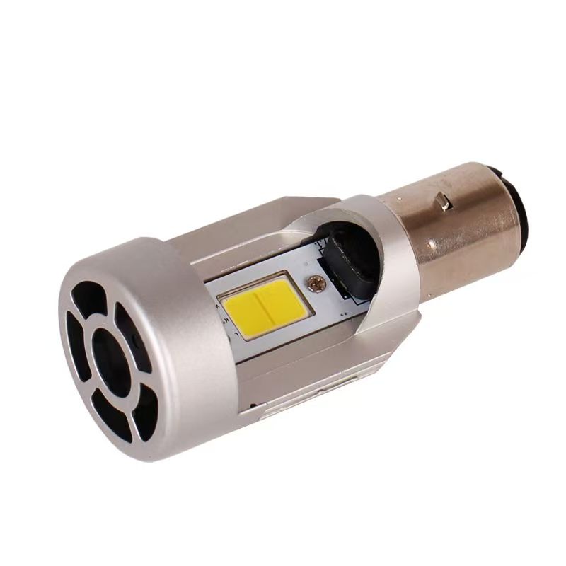 Motorcycle pedal electric bike large light bulb Double claw H4 built-in LED headlight with fan ultra bright light bulb Item Picture