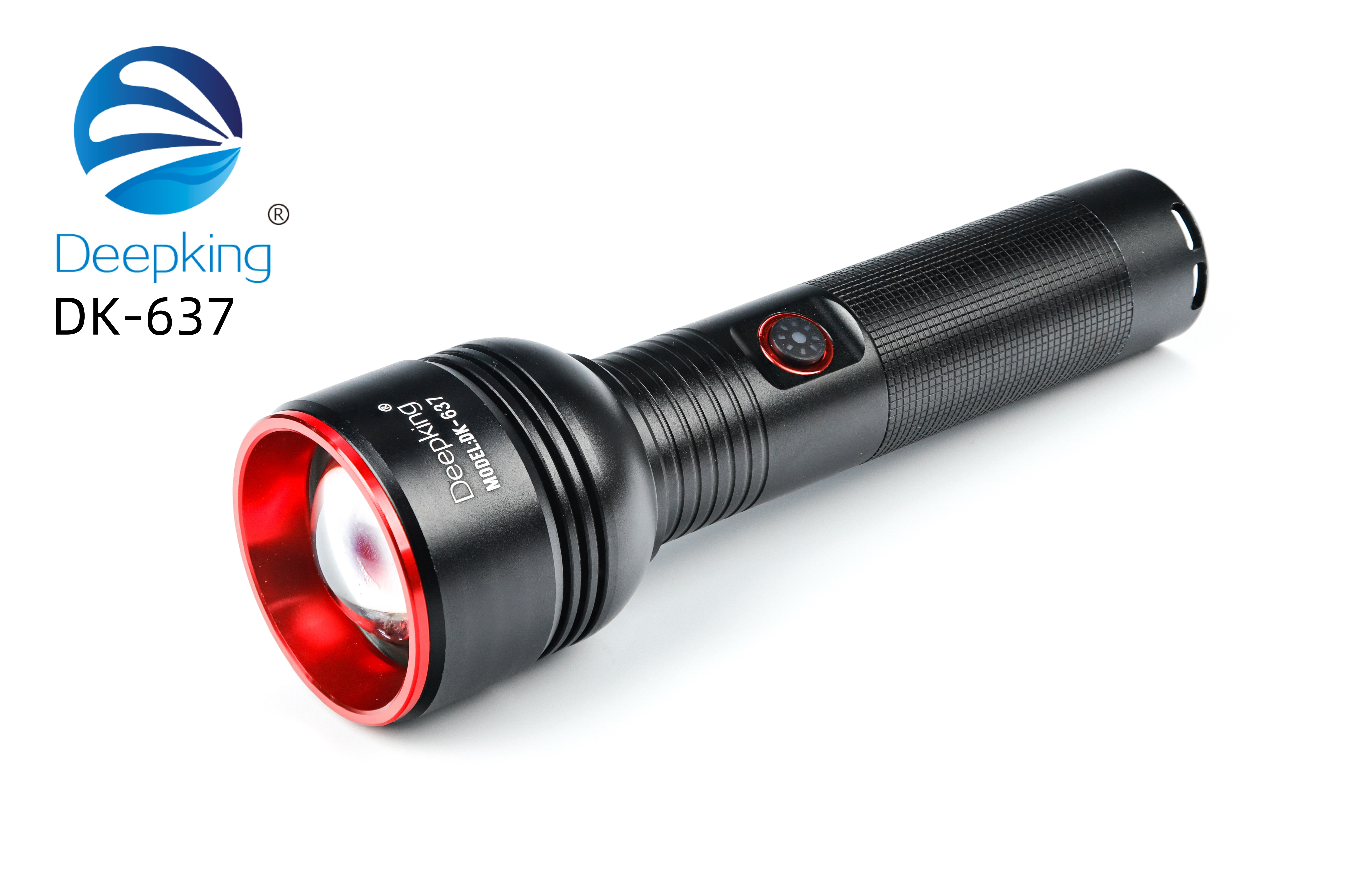 DeepKing Cross-border DK-637 Ultra-bright metal high-intensity rechargeable flashlight, long-range mini Prime, home outdoor waterproof Lithium battery, long battery life