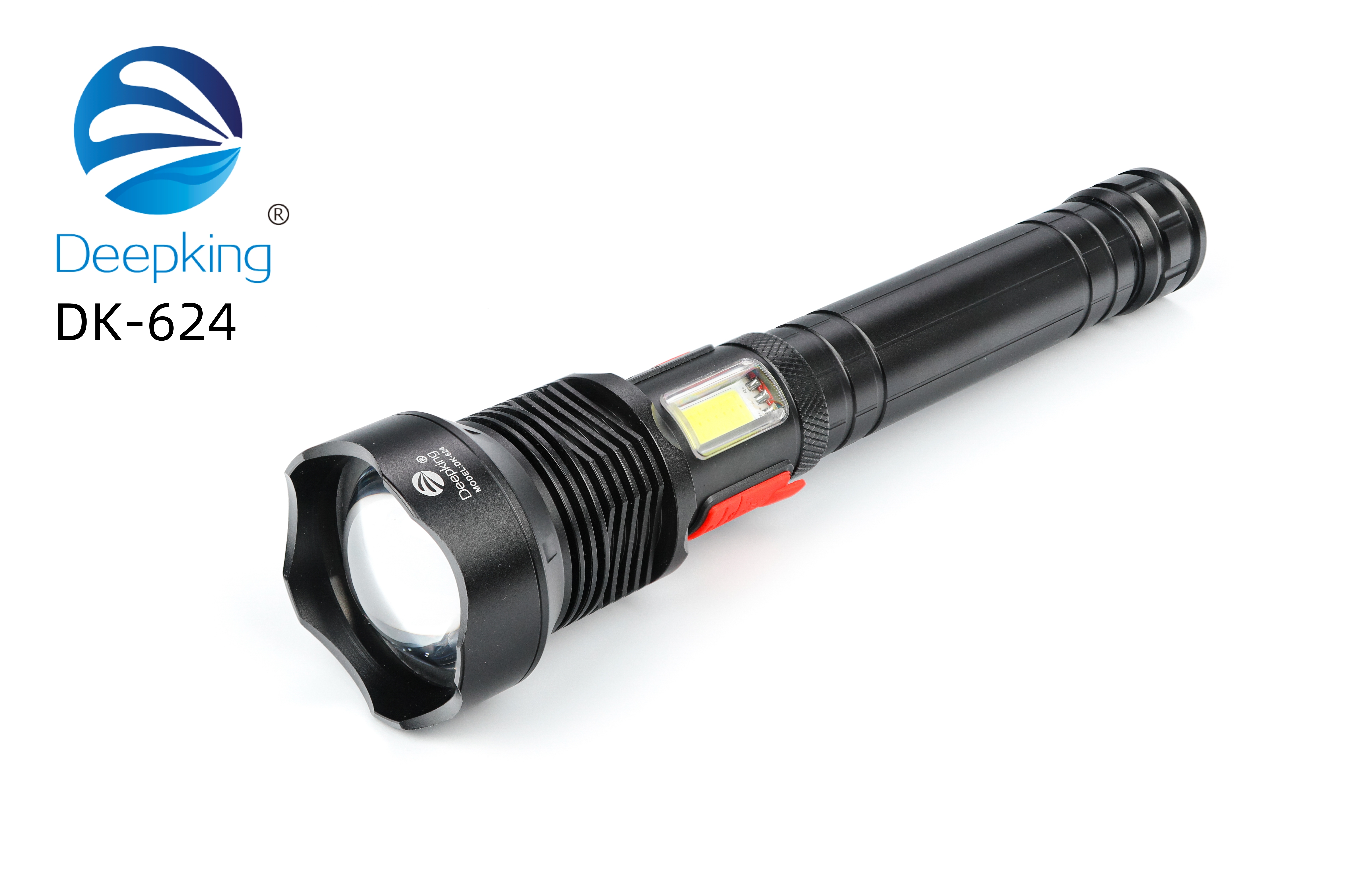 DeepKing Cross-border DK-624 Ultra-bright Metal high-intensity rechargeable flashlight, long-range Mini Prime, Home outdoor waterproof Lithium battery, Long battery life