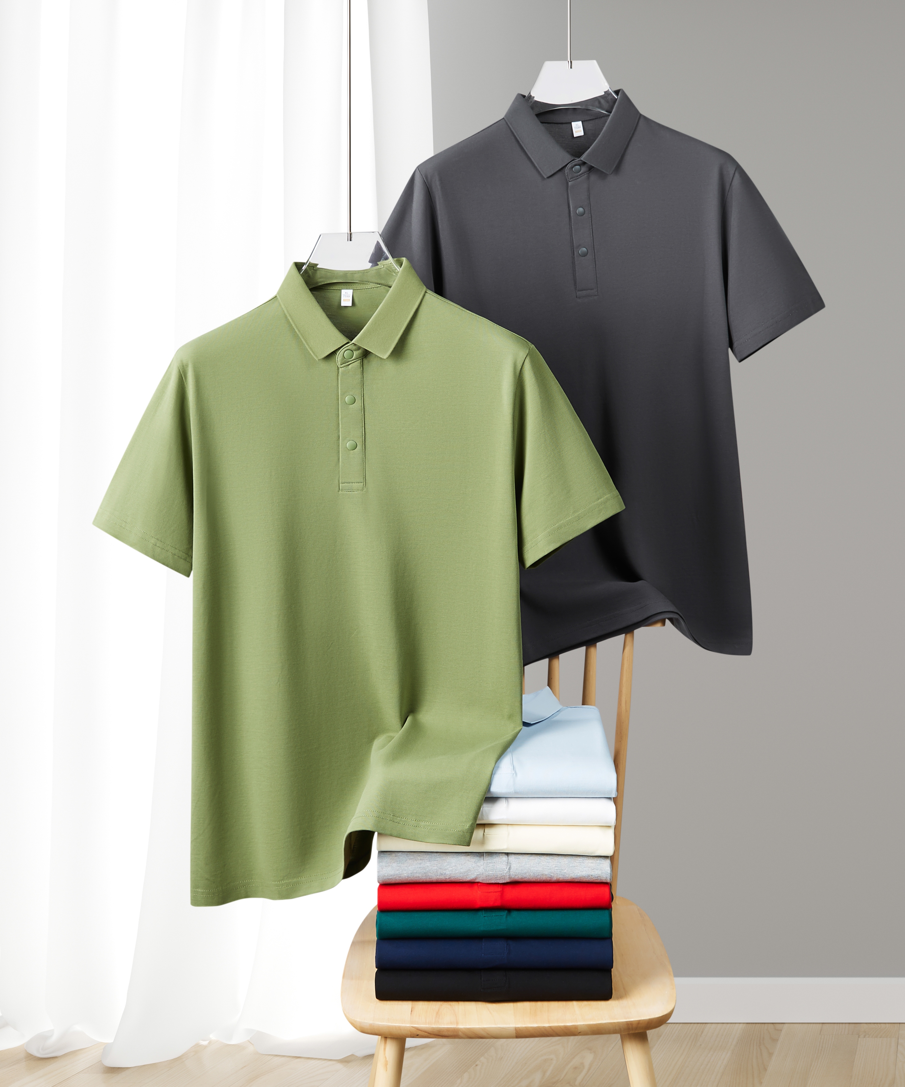 5616# Solid Color Men's Polo Shirt Custom T-Shirt Work Clothes Short Sleeve Group Advertising Shirt Customized Team Clothing Printing Logo