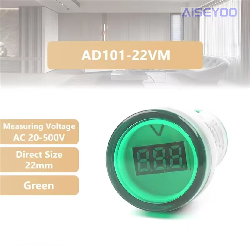 The AD101-22VM DSV is equipped with a three-digit voltage display indicator light. The AC20-500V is a red, green, yellow, blue and white small digital circular voltage meter with a voltage display indicator light pic 11