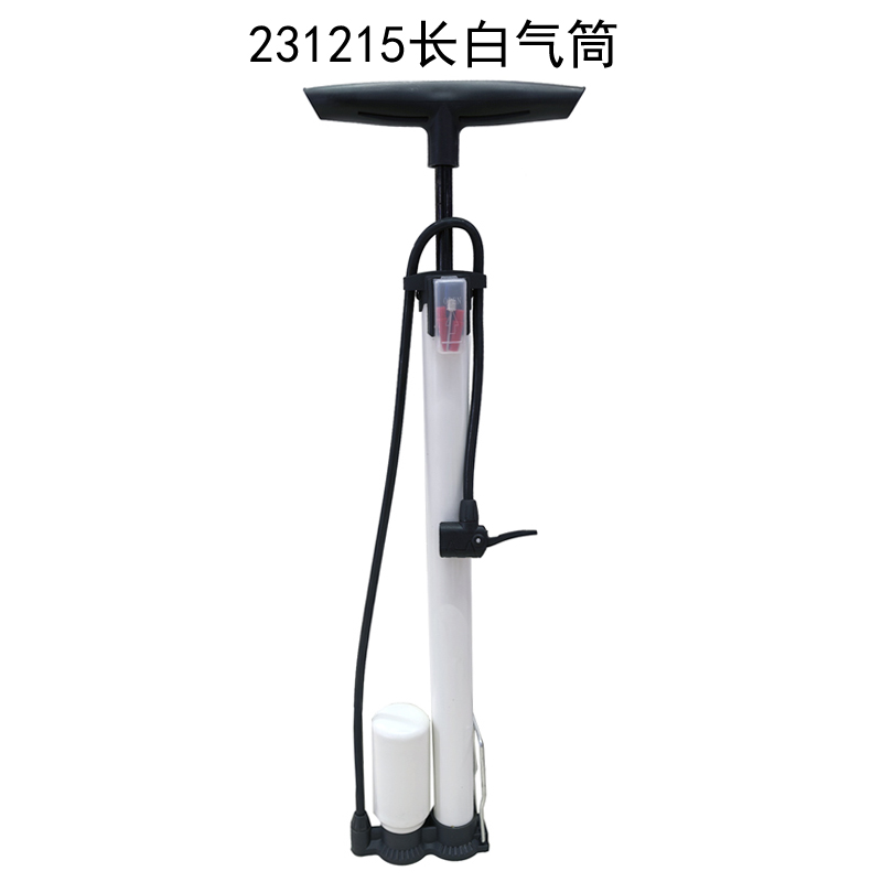 231215长白气筒自行车落地气筒山地单车汽车铁质打气筒家用玩具气筒充气泵