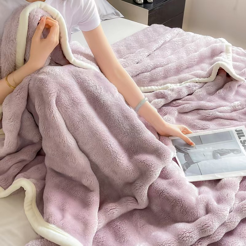 2025 New Class A baby and mother grade rabbit fleece large bubble blanket Soothing four-season bed cover Double-sided milk fleece bed sheet DB Home Textile Bubble Fleece blanket 200*230/150*200