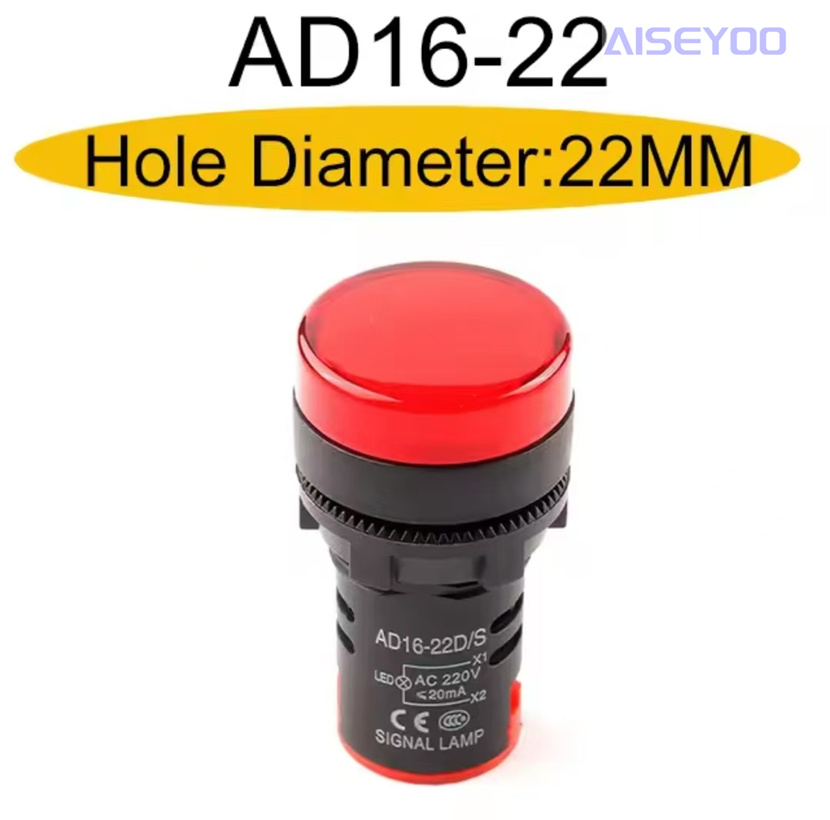 LED电源指示灯AD16-22 12V/24V/36V/110V/220V/380V配电箱交直流信号灯红绿黄蓝白22MM详情7