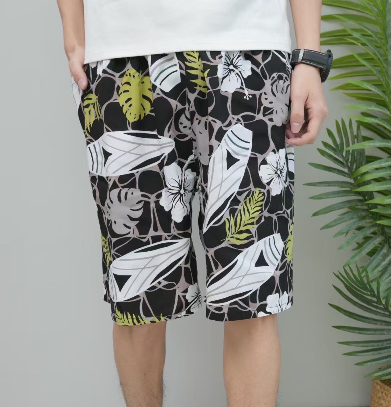 Men's beach pants, cotton and silk, Chinese-style men's casual pants, Indonesian-style men's trousers and skirts, comfortable and breathable, men's beach pants, overweight and large men's beach pants detail image 11