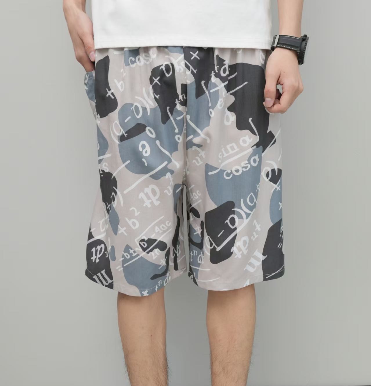 Men's beach pants, cotton and silk, Chinese-style men's casual pants, Indonesian-style men's trousers and skirts, comfortable and breathable, men's beach pants, overweight and large men's beach pants Item Picture