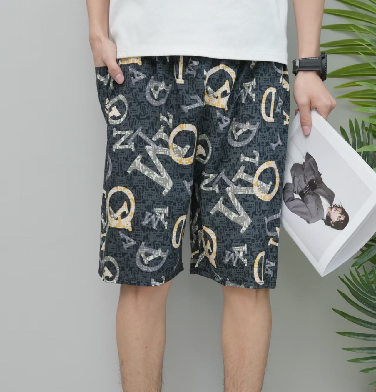 Men's beach pants, cotton and silk, Chinese-style men's casual pants, Indonesian-style men's trousers and skirts, comfortable and breathable, men's beach pants, overweight and large men's beach pants detail image 2