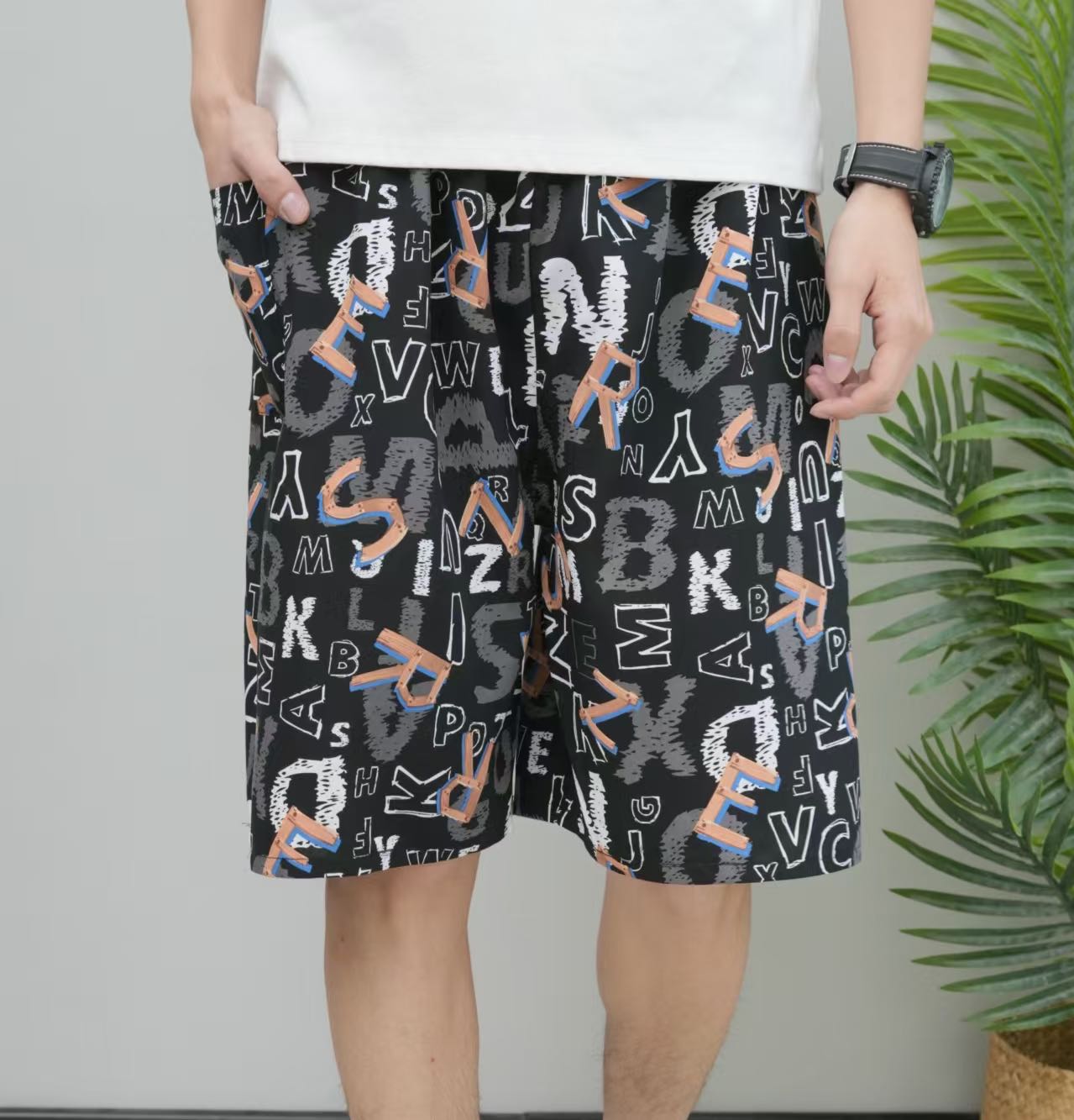 Men's beach pants, cotton and silk, Chinese-style men's casual pants, Indonesian-style men's trousers and skirts, comfortable and breathable, men's beach pants, overweight and large men's beach pants detail image 5