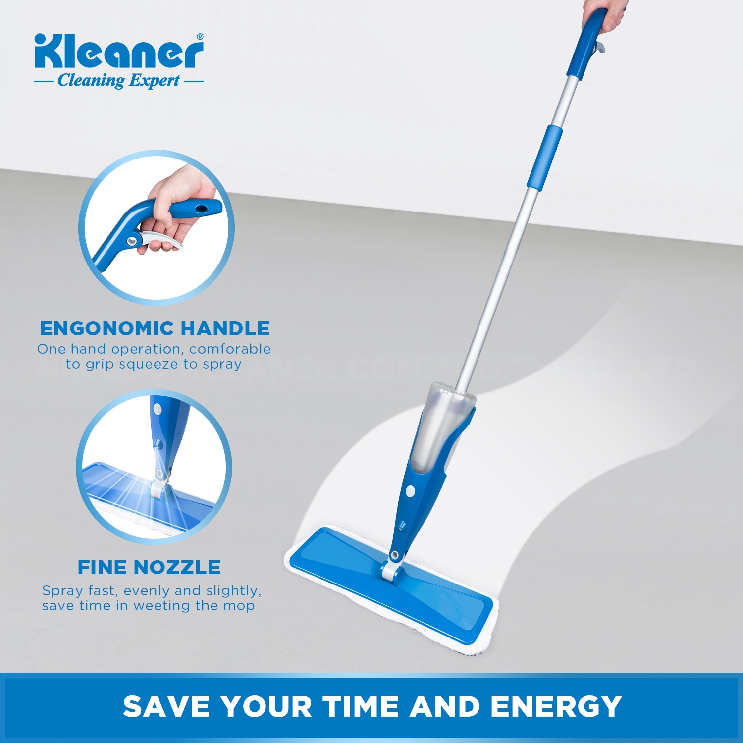 Water spray mop Household mop Specification drawing