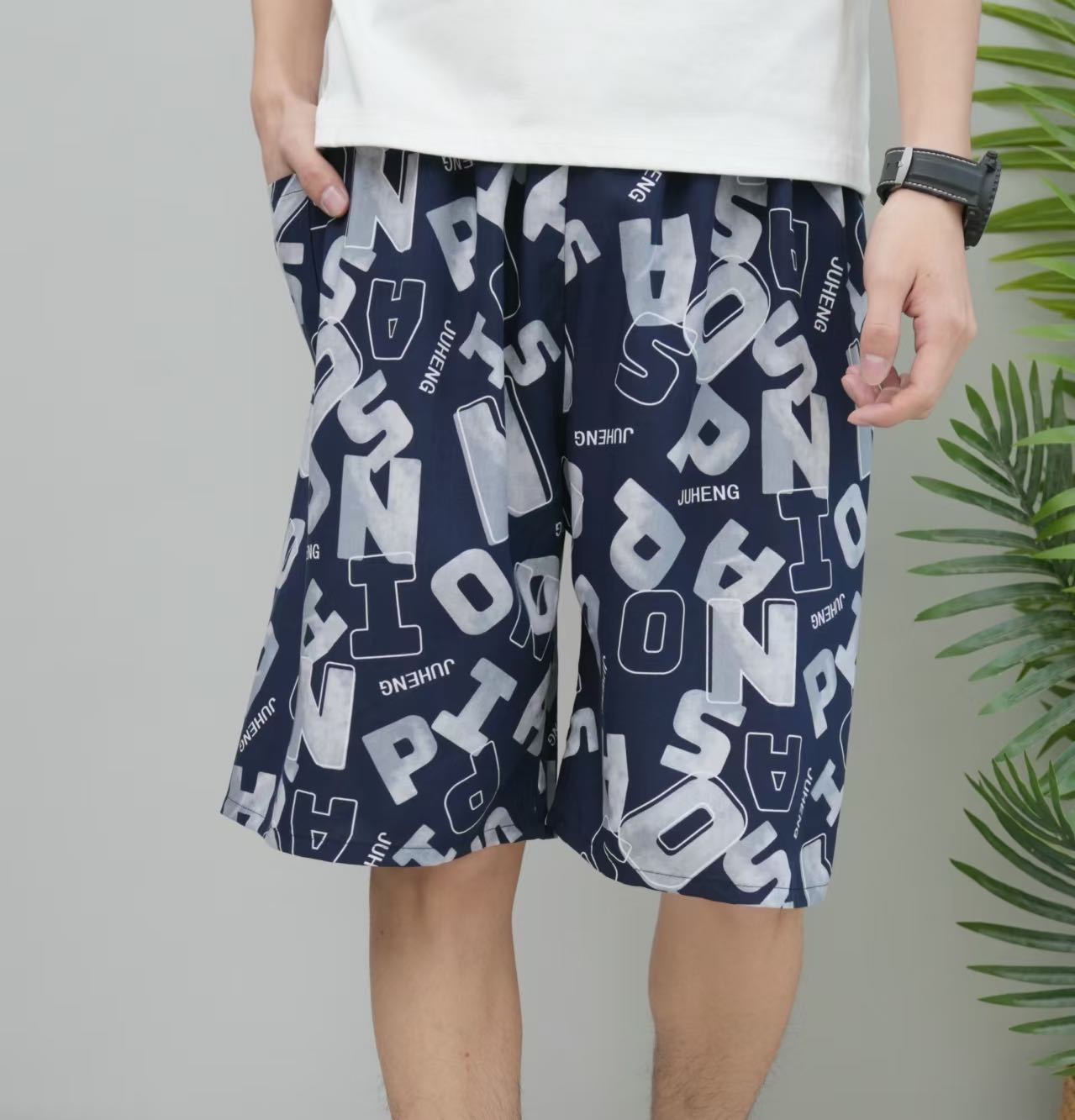 Men's beach pants, cotton and silk, Chinese-style men's casual pants, Indonesian-style men's trousers and skirts, comfortable and breathable, men's beach pants, overweight and large men's beach pants detail image 3