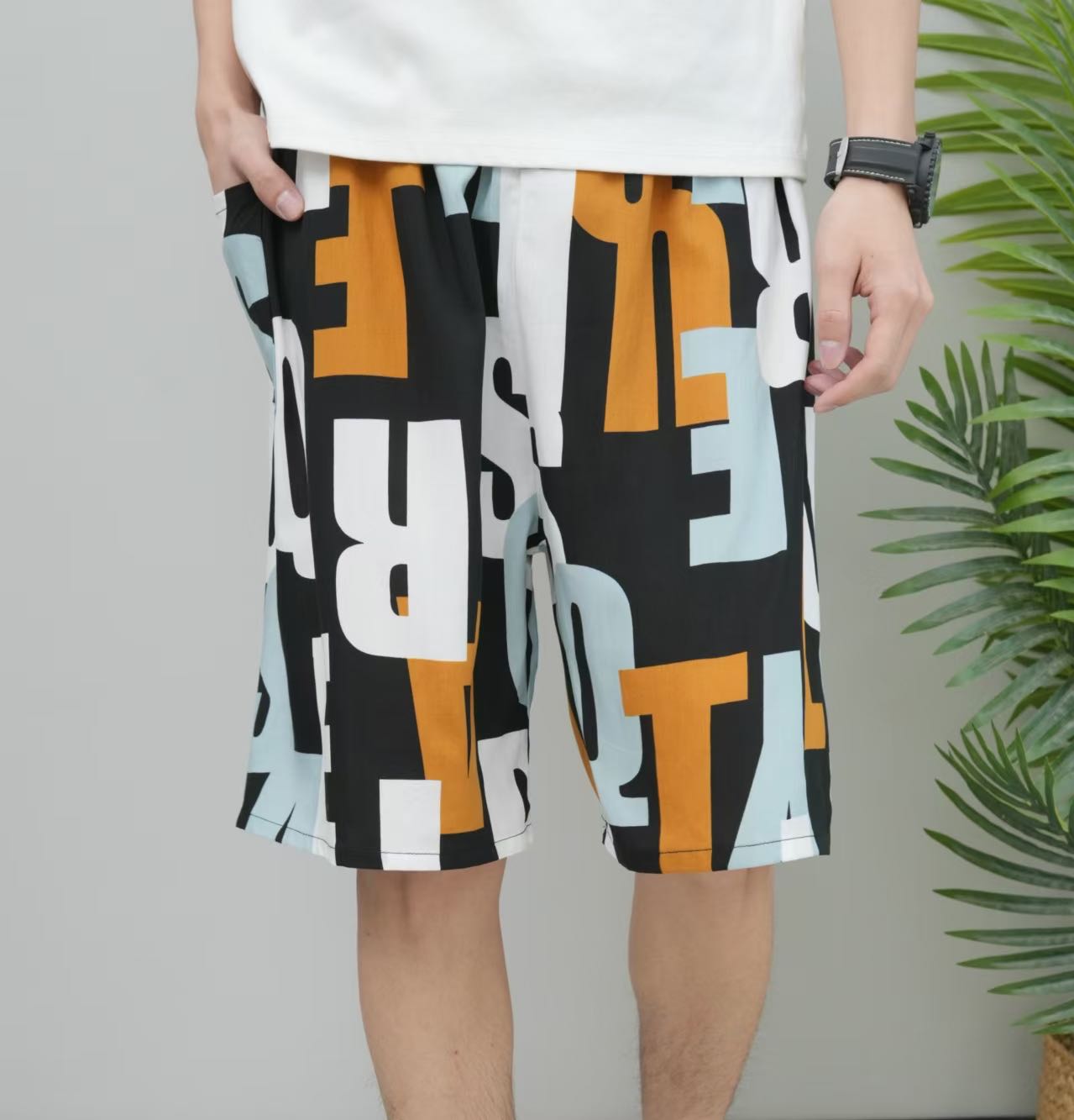 Men's beach pants, cotton and silk, Chinese-style men's casual pants, Indonesian-style men's trousers and skirts, comfortable and breathable, men's beach pants, overweight and large men's beach pants detail image 4