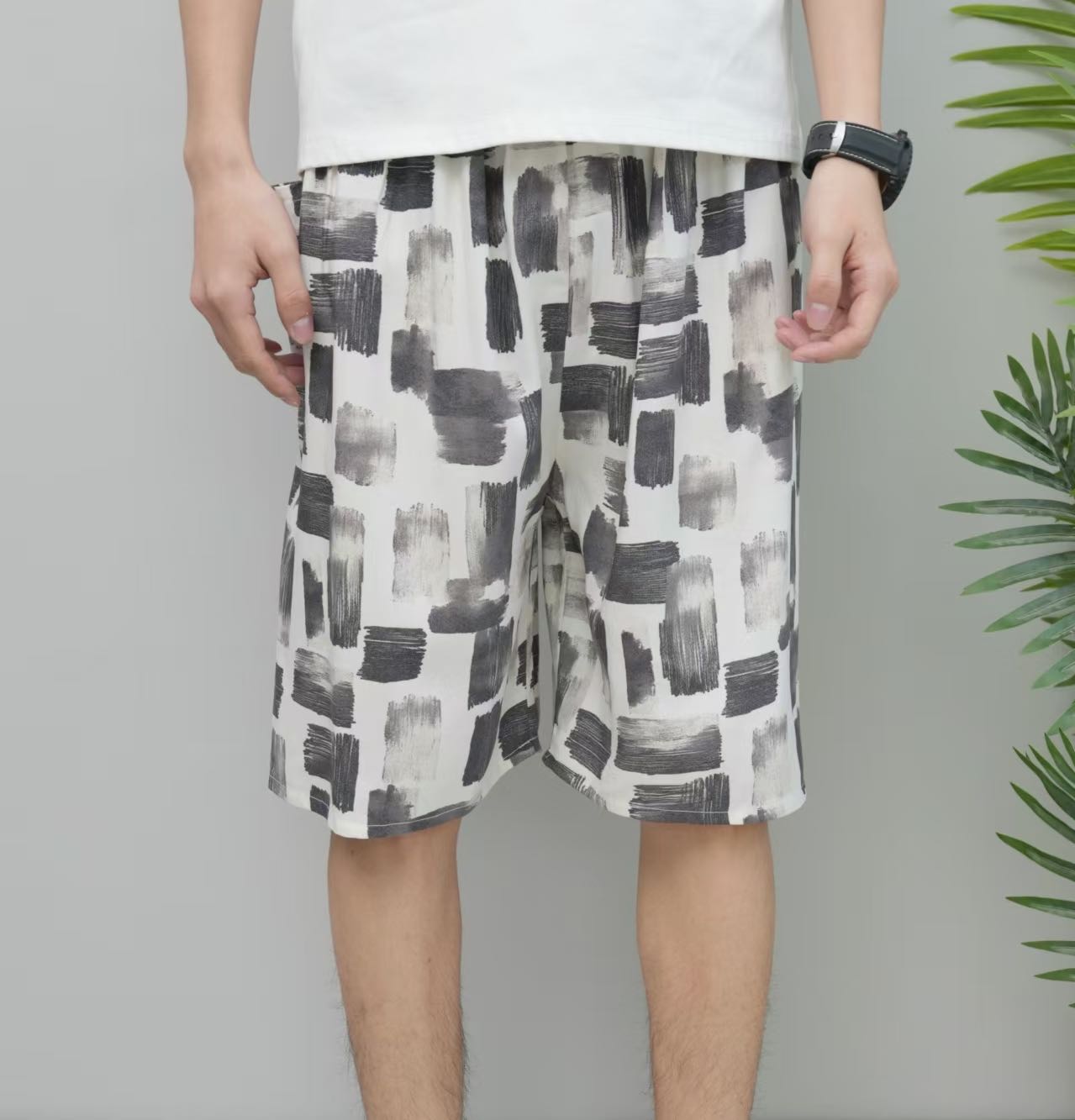 Men's beach pants, cotton and silk, Chinese-style men's casual pants, Indonesian-style men's trousers and skirts, comfortable and breathable, men's beach pants, overweight and large men's beach pants detail image 12