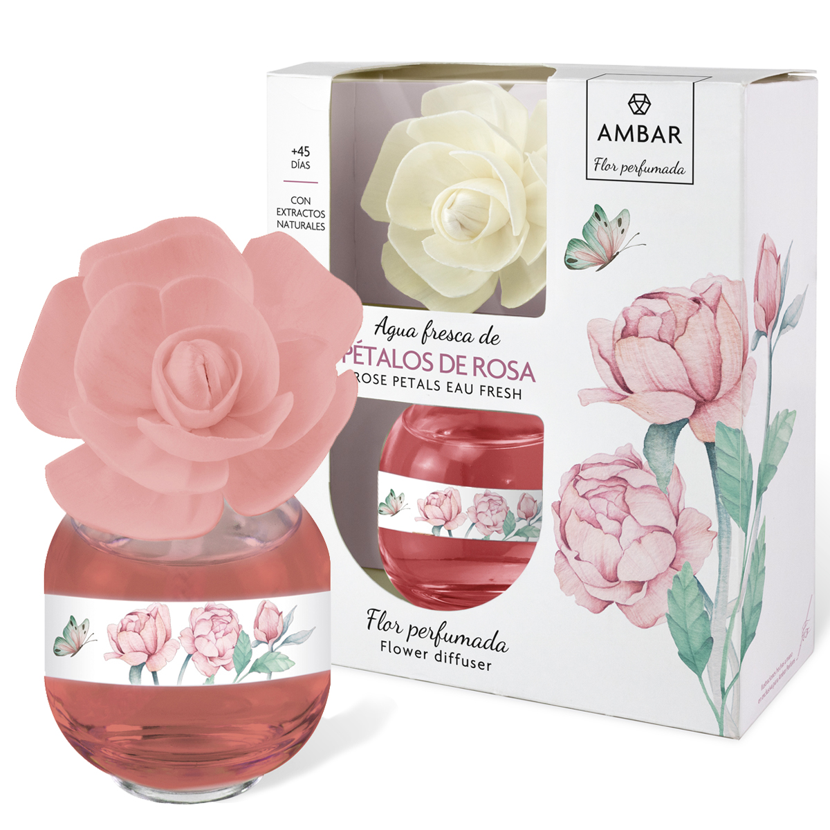 European brand AMBAR aromatherapy 100% original packaging imported natural plant essence aromatherapy in stock wholesale, light fragrance type color-changing small tenghua Aromatherapy - Morning Light Rose Specification image