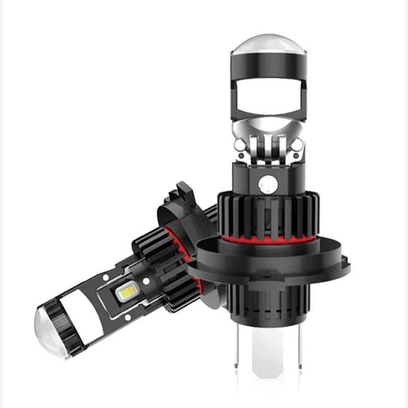 Straight insert motorcycle fisheye small lens H4/H7/H11/9005/ Near and far light ultra-white LED headlights details Picture