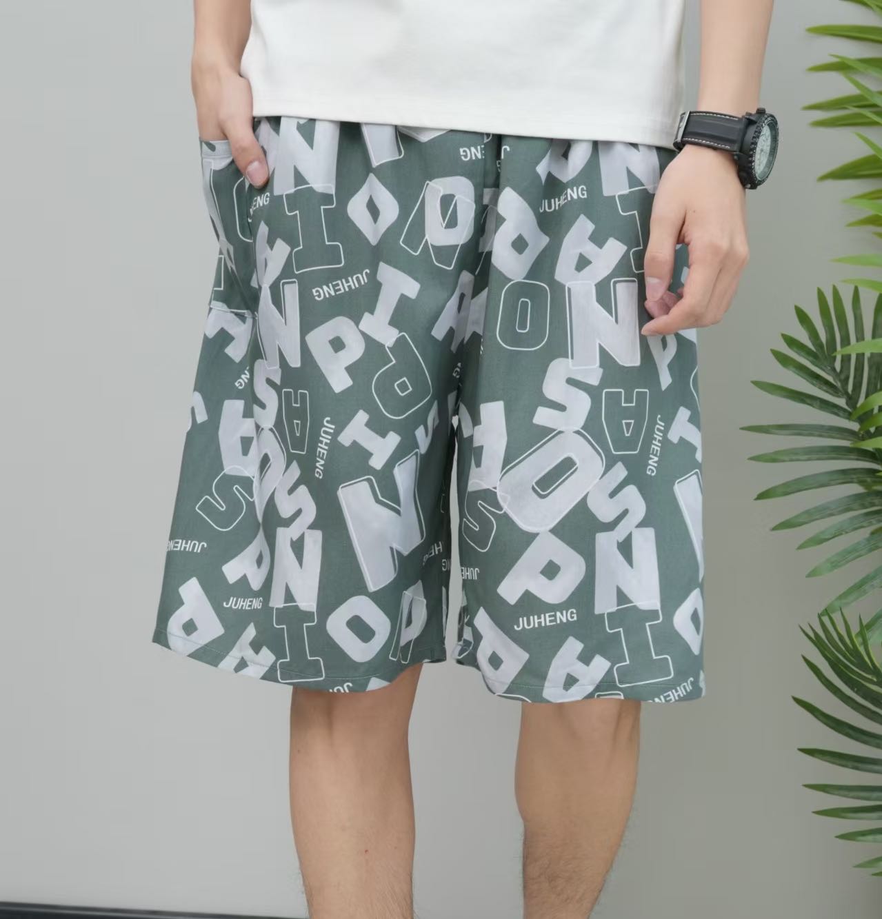 Men's beach pants, cotton and silk, Chinese-style men's casual pants, Indonesian-style men's trousers and skirts, comfortable and breathable, men's beach pants, overweight and large men's beach pants detail image 8