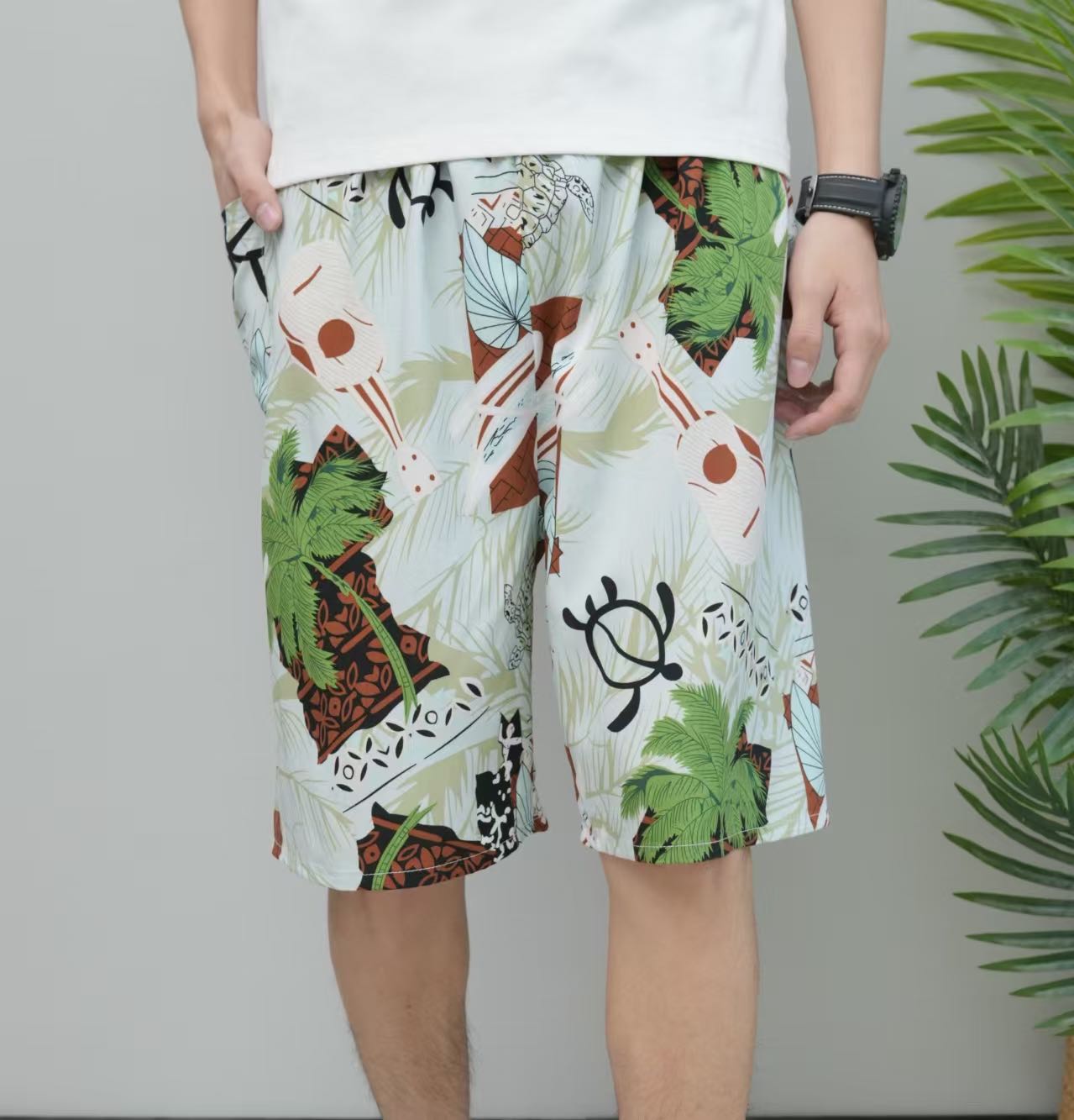 Men's beach pants, cotton and silk, Chinese-style men's casual pants, Indonesian-style men's trousers and skirts, comfortable and breathable, men's beach pants, overweight and large men's beach pants detail image 16