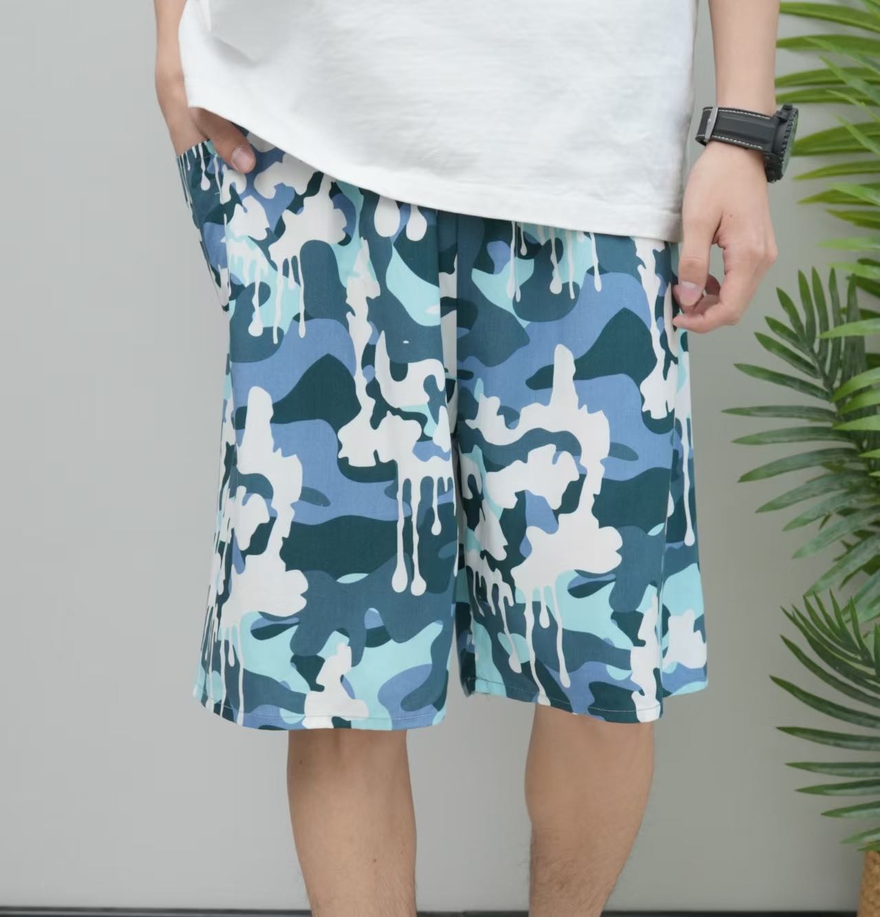 Men's beach pants, cotton and silk, Chinese-style men's casual pants, Indonesian-style men's trousers and skirts, comfortable and breathable, men's beach pants, overweight and large men's beach pants detail image 9
