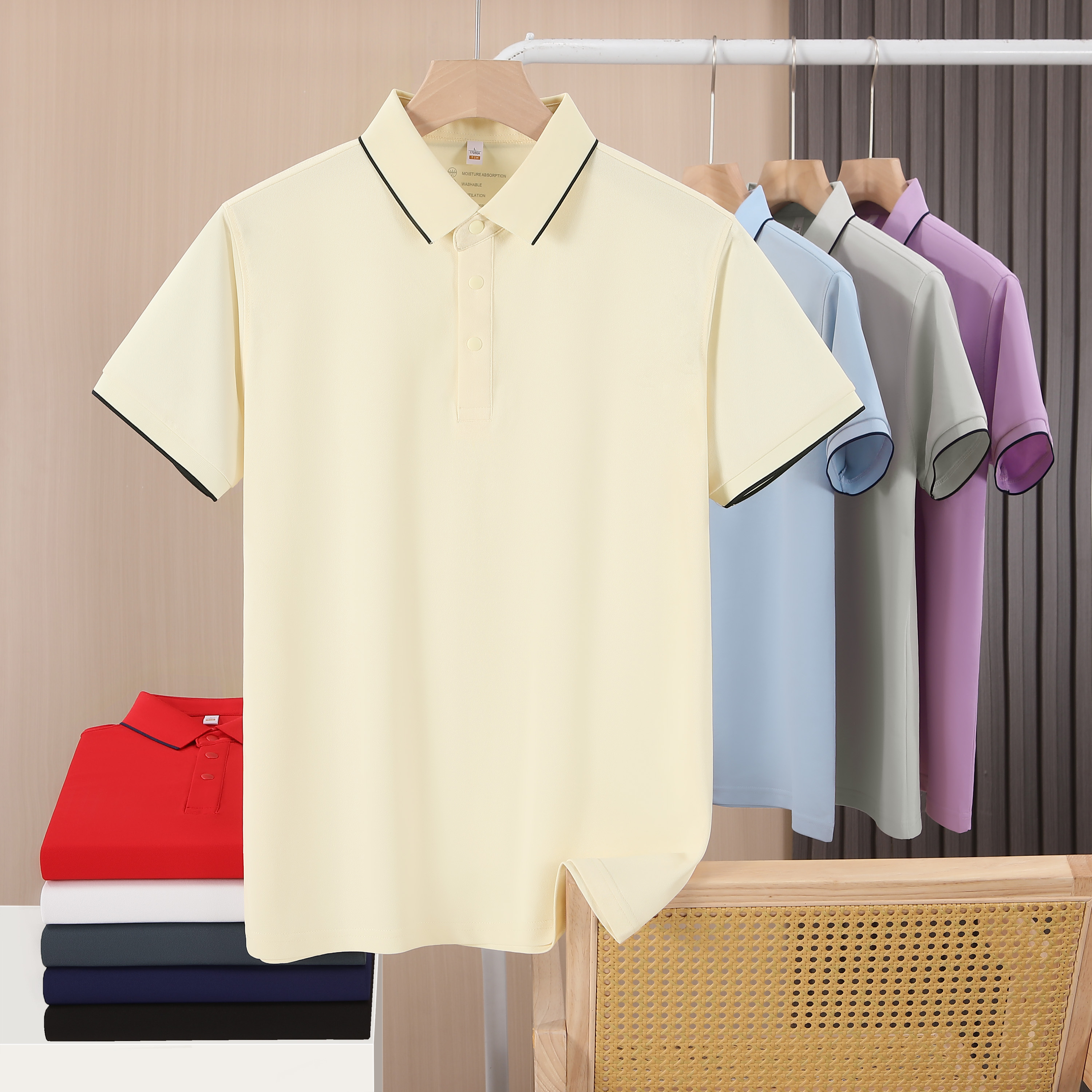 5710#Polo Shirt Custom T-Shirt Work Clothes Short-Sleeved Cotton Group Advertising Advertising Shirt Customized Team Clothing Printing Logo