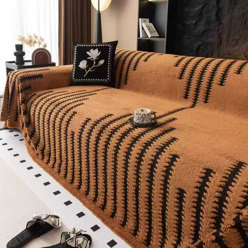 2025新款舒棉绒仿雪尼尔面料DB家纺源头工厂沙发巾家纺地毯外贸批发可定制面料230门幅260g200门幅240g细节图