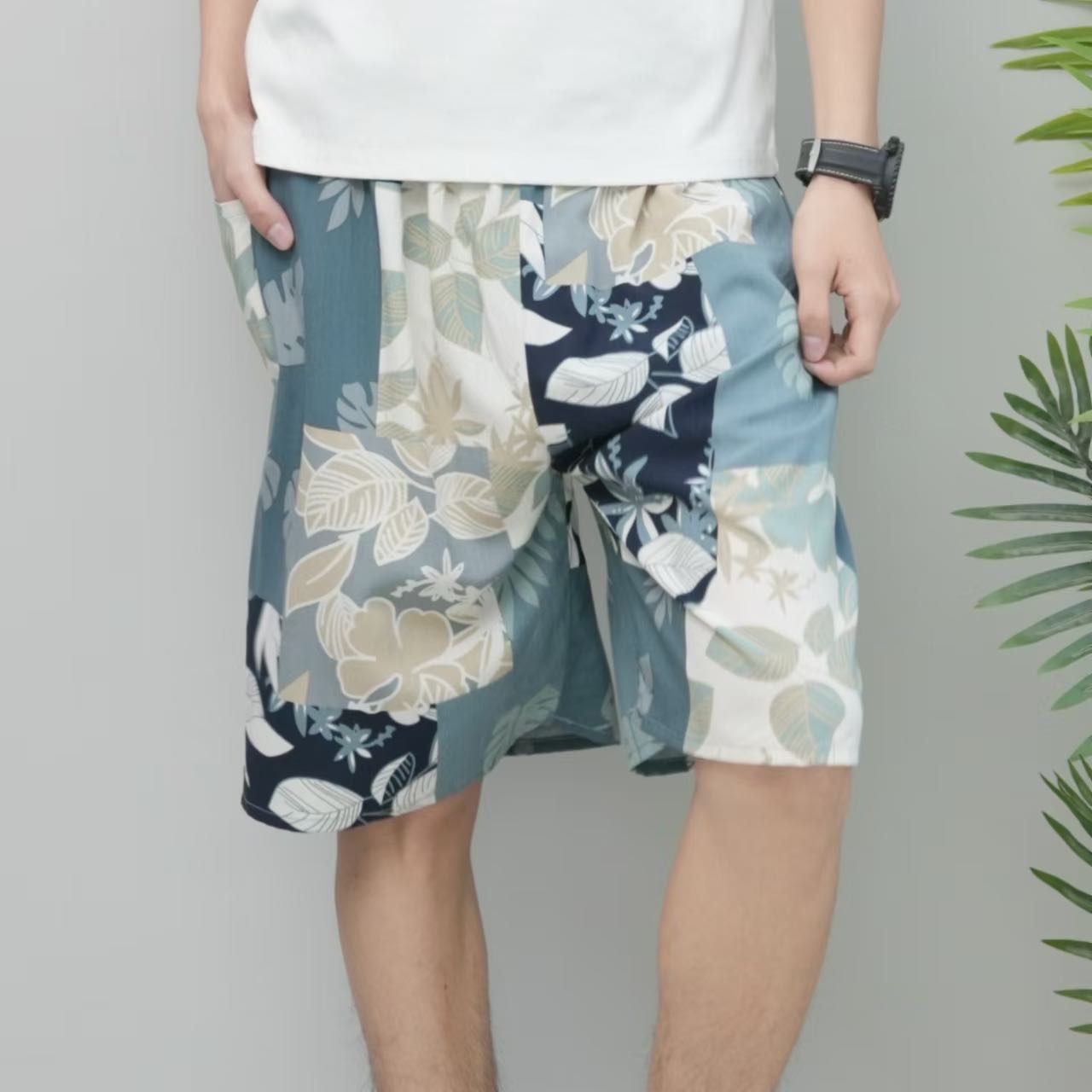 Men's beach pants, cotton and silk, Chinese-style men's casual pants, Indonesian-style men's trousers and skirts, comfortable and breathable, men's beach pants, overweight and large men's beach pants detail image 15