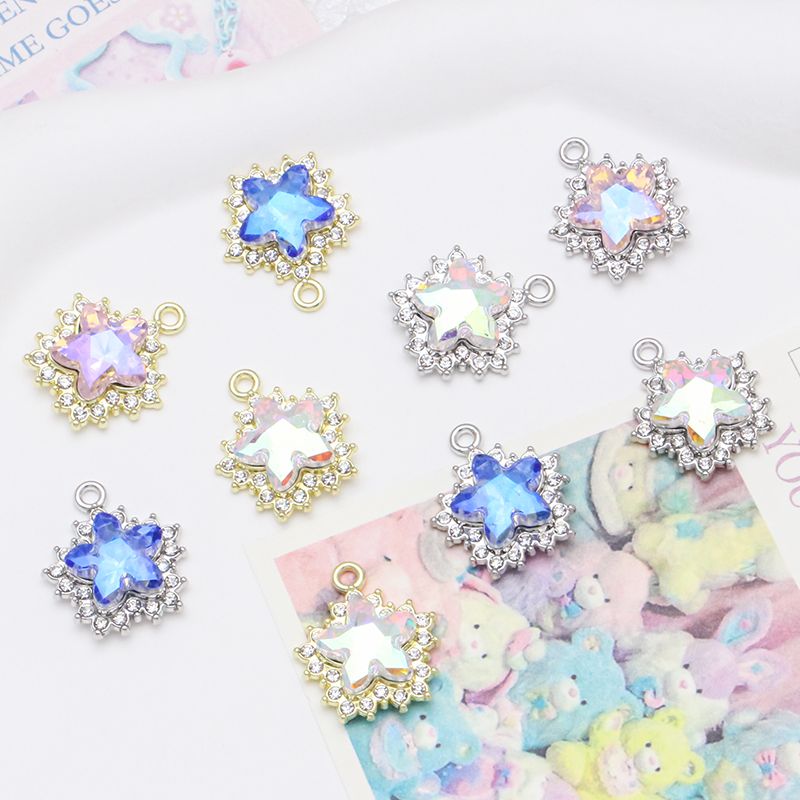 Colorful star alloy diamond-encrusted diy jewelry bracelets, earrings and necklace accessories