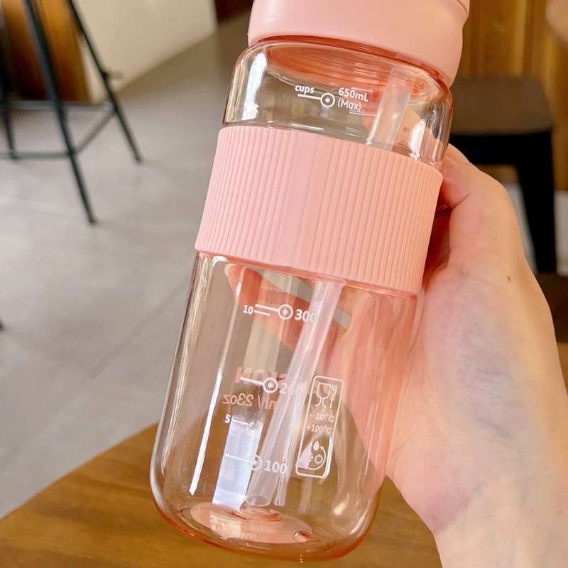 X152-XBD-6069 Explosion-resistant plastic cup with spring cap straw double drinking cup students outdoor sports portable summer fashion undefined