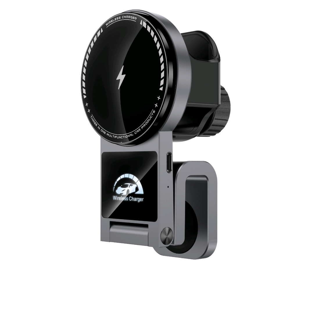 Three-in-one charging for mobile phones, headphones and watches, wireless charging for mobile phones, Apple dedicated charging for headphones and watches, car phone stand, car phone stand details Picture