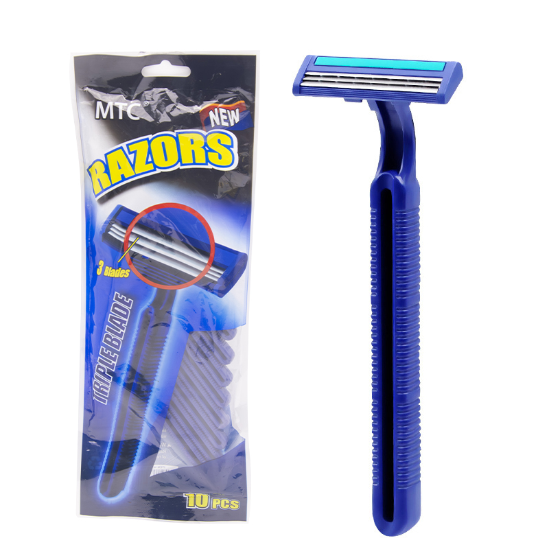 10 packs of three-layer disposable razors for men's hotels