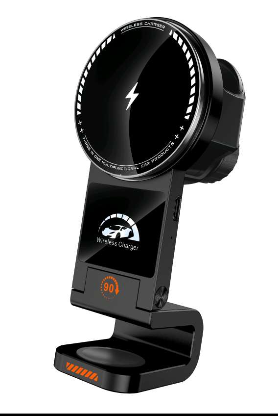 Three-in-one charging for mobile phones, headphones and watches, wireless charging for mobile phones, Apple dedicated charging for headphones and watches, car phone stand, car phone stand Application Scenario