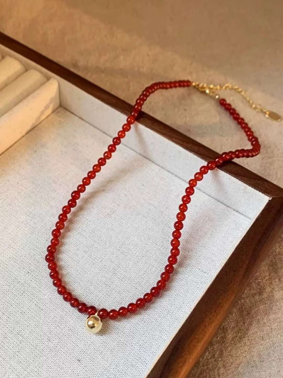 红玛瑙天然石项链简约详情图2