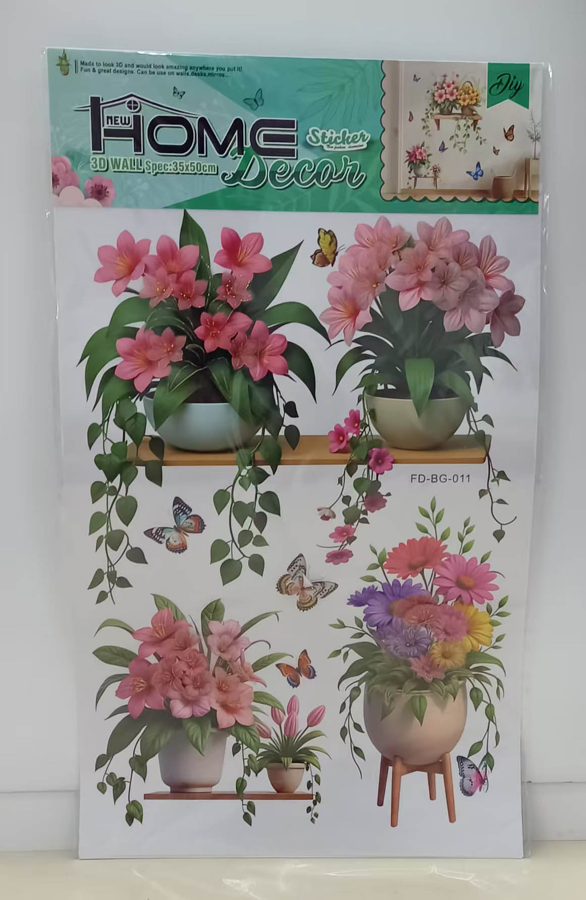FD-BG Green plant layer upon layer decorative stickers Application Scenario