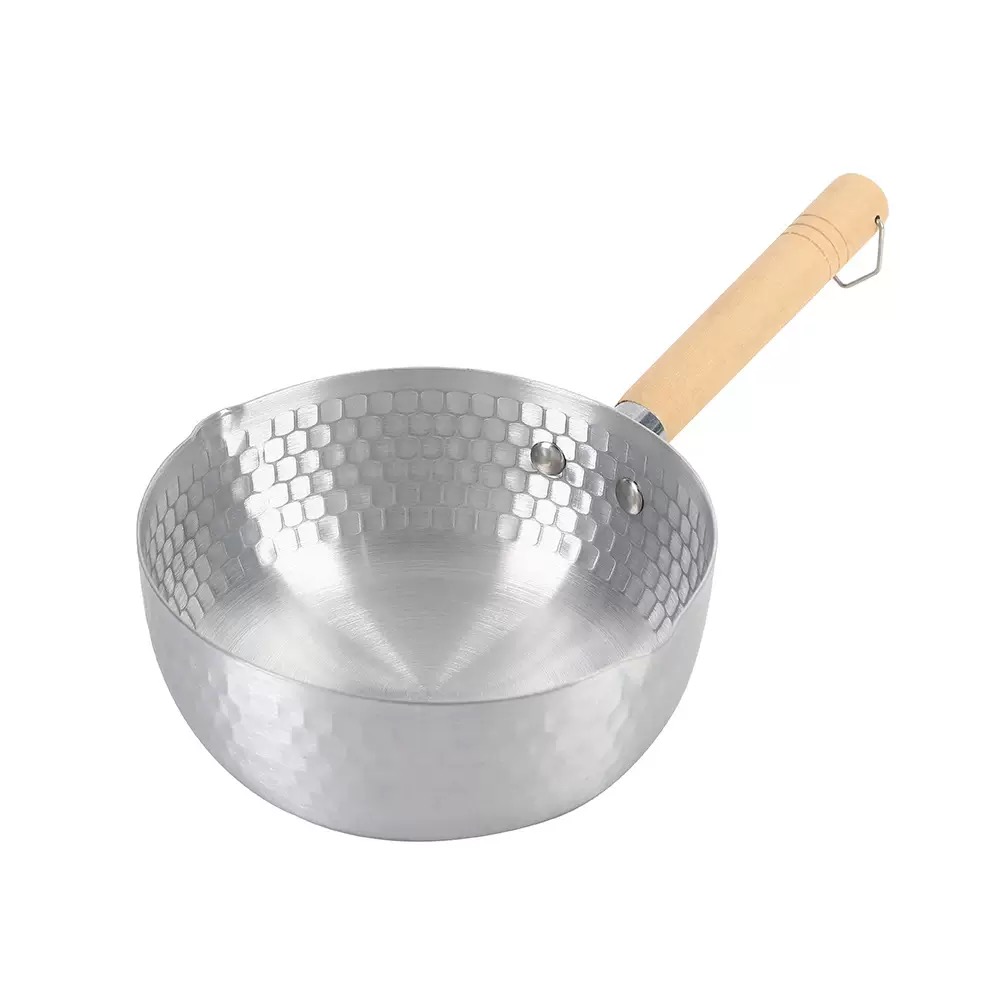 日式雪平锅铝制家用汤锅炒锅通用不粘锅煮面无涂层木柄平底锅奶锅细节图