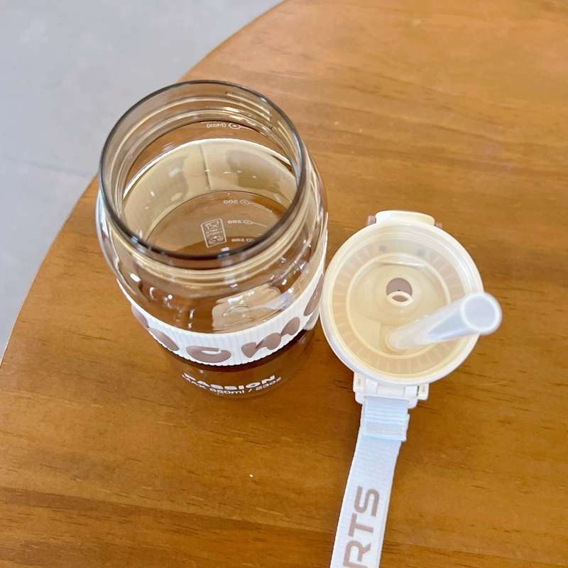 X152-XBD-6069 Explosion-resistant plastic cup with spring cap straw double drinking cup students outdoor sports portable summer fashion undefined