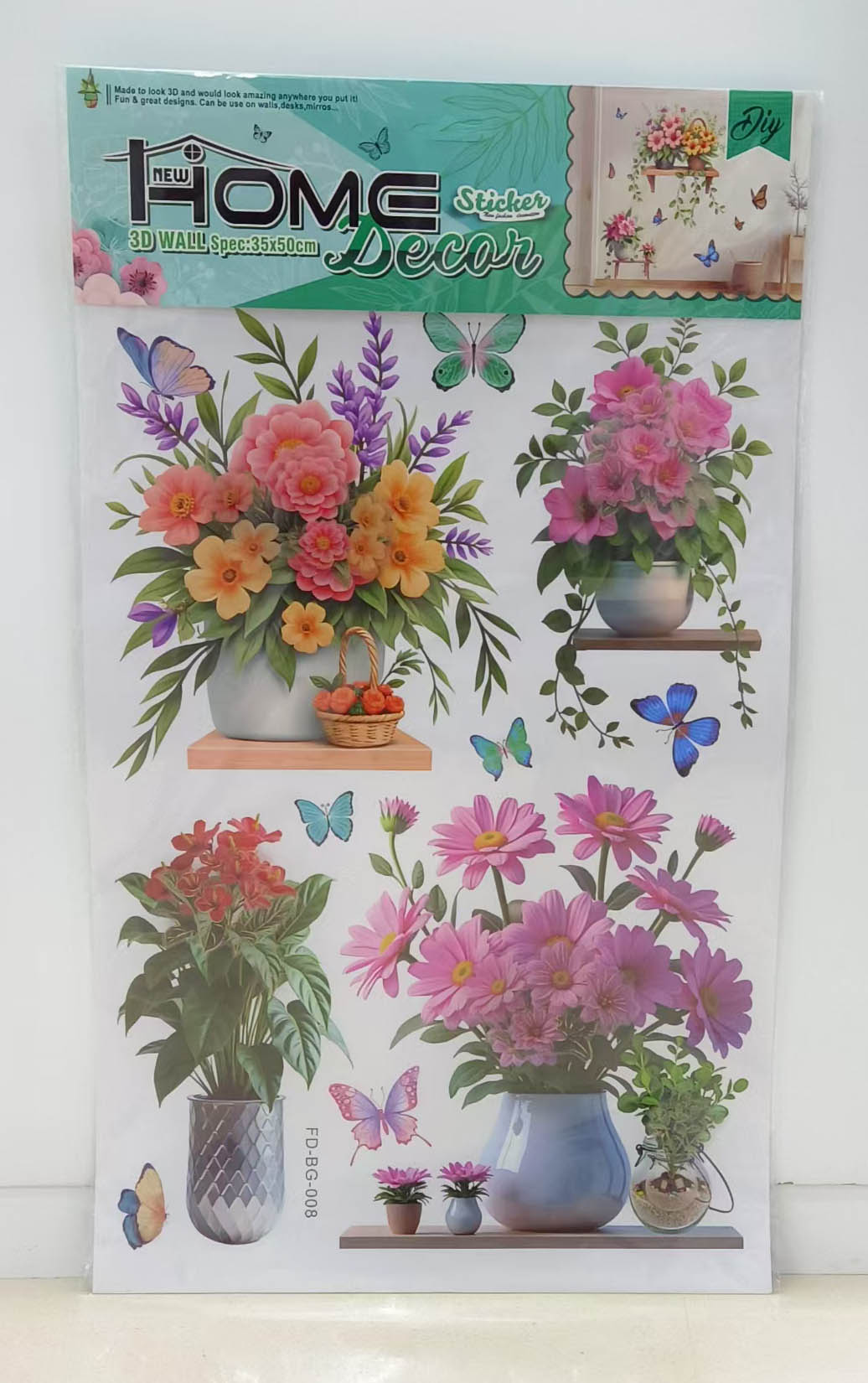 FD-BG Green plant layer upon layer decorative stickers Specification image