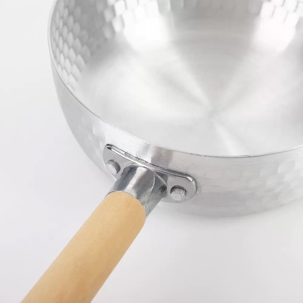 日式雪平锅铝制家用汤锅炒锅通用不粘锅煮面无涂层木柄平底锅奶锅产品图