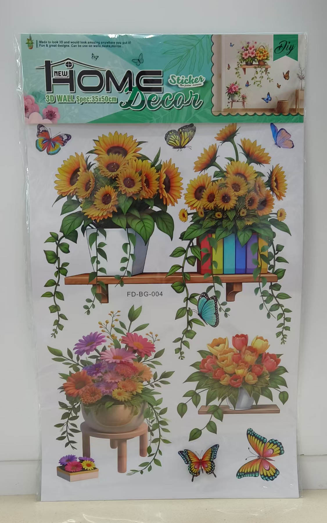 FD-BG Green plant layer upon layer decorative stickers details Picture