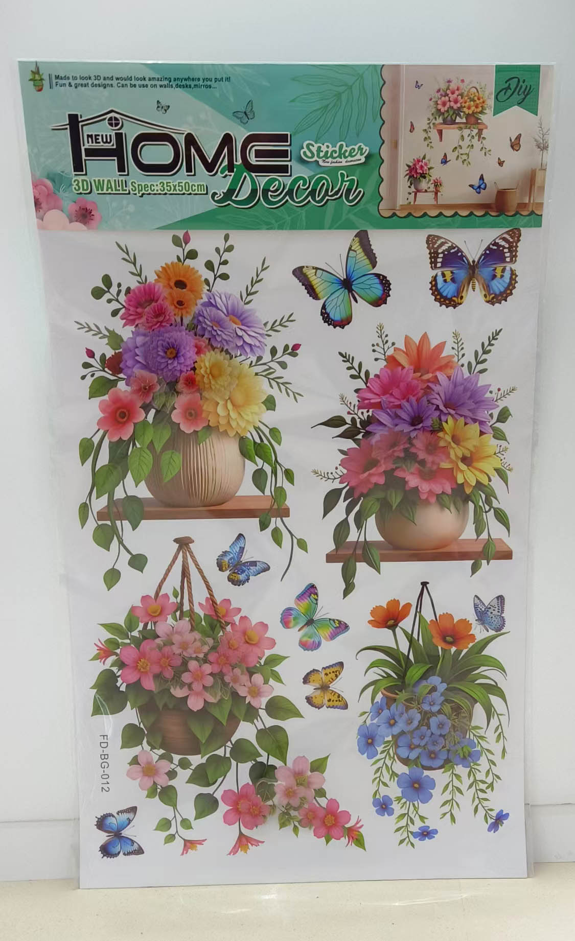 FD-BG Green plant layer upon layer decorative stickers