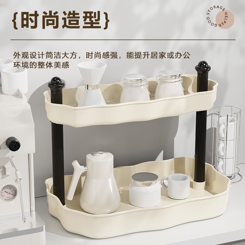 J149-007 plastic desktop shelf Multi-layer high appearance horizontal storage rack mugs milk tea store organizer Specification drawing