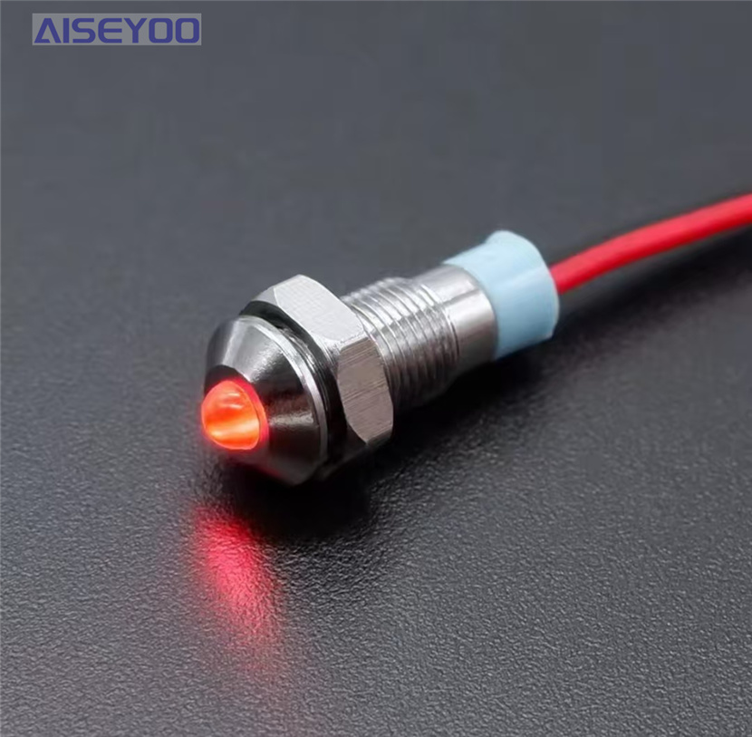 6mm, 8mm metal indicator light, 5V, 12V, 24V, red, yellow, blue, green, white, wired, waterproof power signal indicator light, LED signal light, power supply, universal, mini and micro waterproof indicator light Application Scenario