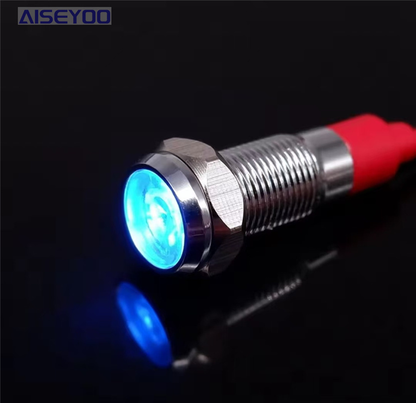 6/8/10/12MM wired led waterproof signal light 3V, 12V, 24V, 220V metal indicator light, LED power signal light, small wired work light pic 11