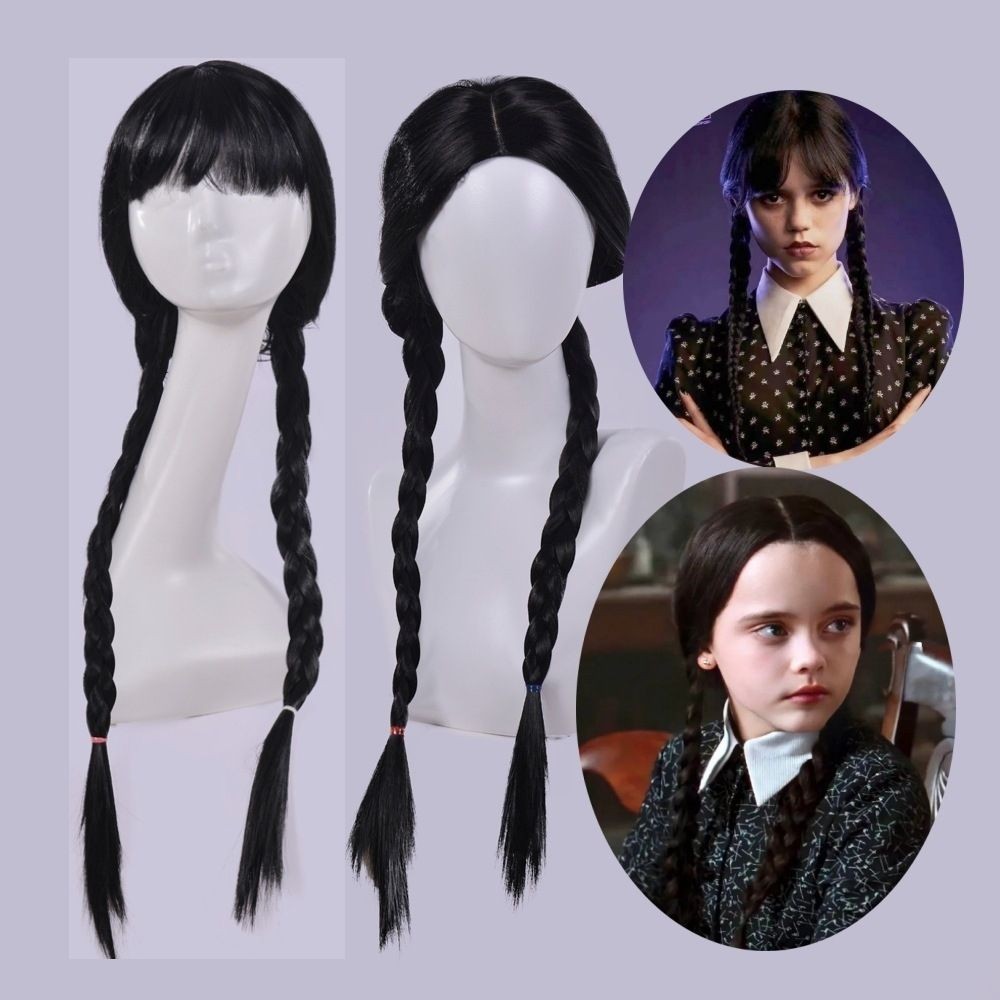 动漫影视周边村姑双辫cos人偶服 儿童玩具角色扮演礼品 星期三工艺品 cosplay道具角色扮演装备