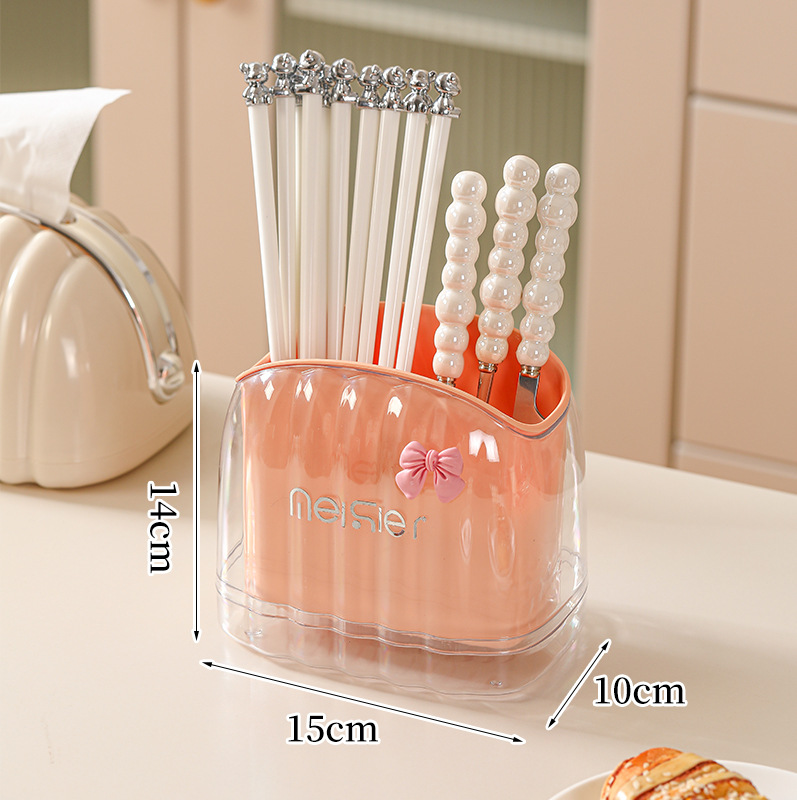 S87-SQC-8001 Household chopsticks container with cream air drainable chopsticks container Kitchen tableware storage box Application Scenario