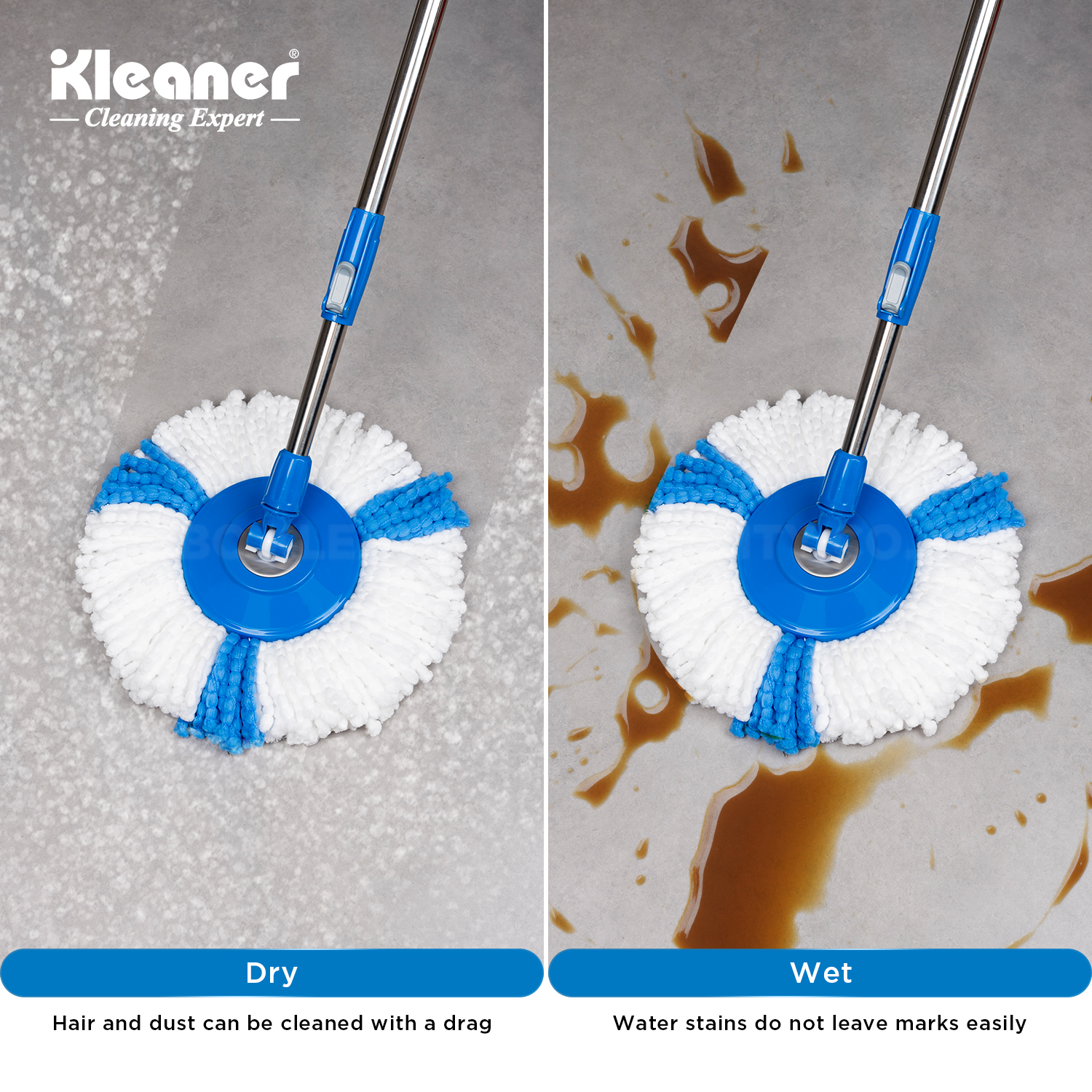 Rotary Mop Household one-piece mop with bucket Mop Bucket set Durable absorbent mop clean without dead ends Application Scenario