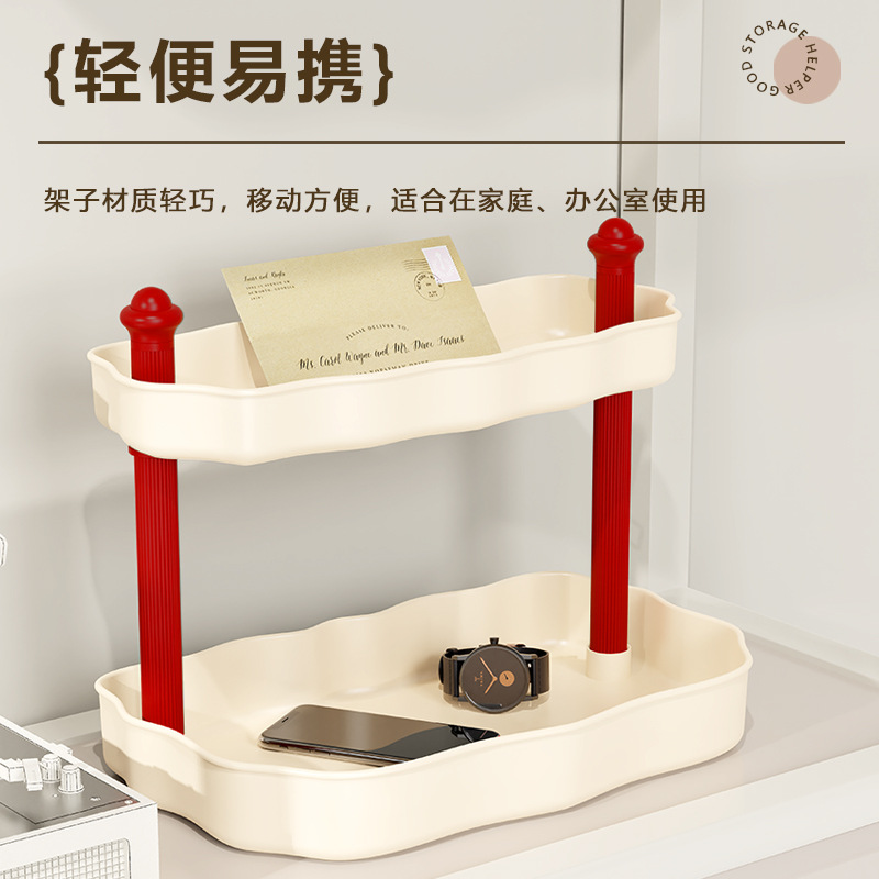 J149-007 plastic desktop shelf Multi-layer high appearance horizontal storage rack mugs milk tea store organizer details Picture