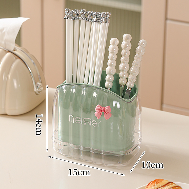 S87-SQC-8001 Household chopsticks container with cream air drainable chopsticks container Kitchen tableware storage box Item Picture